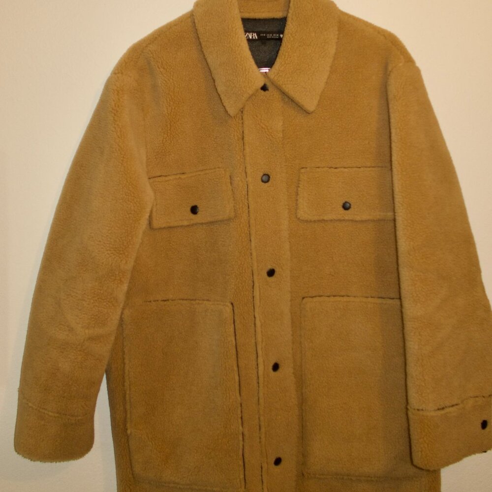 ZARA Faux Shearling Shacket